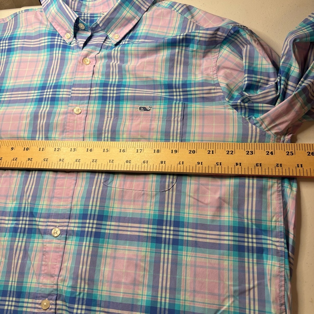 Vineyard Vines On the Go Performance Sz XXL Button Pastel Plaid Shirt Sz XXL - Picture 10 of 11